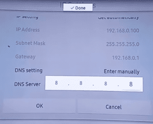Change DNS server on Sam's TV