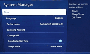 Update date and time on Samsung TV