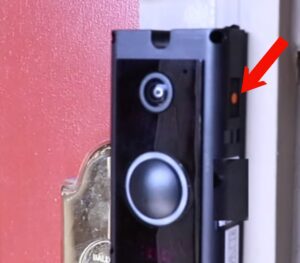 Red setup button on Ring doorbell