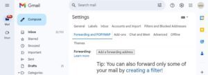 Email forwarding settings gmail